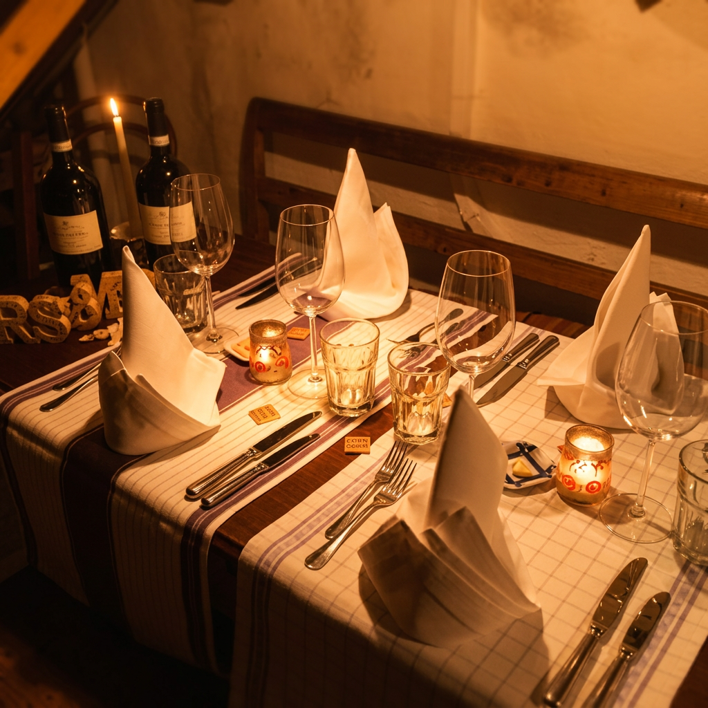 Intime Tafel mit Kerzenlicht